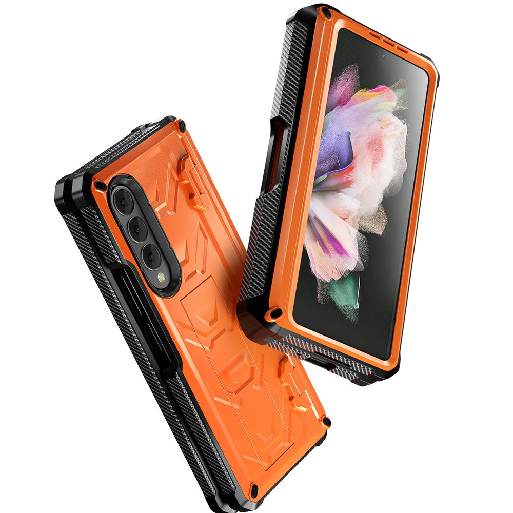 Newest Double-Cover Fold Mecha all-inclusive Rugged Phone Case For Galaxy Z Fold4 Fold3 Samsung Cases