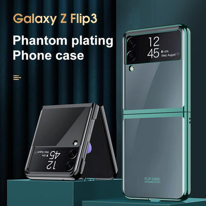 Plating Frame Transparent Back Hard Shockproof Full Protection - Samsung Galaxy Z Flip3 5G Phone Case Samsung Galaxy Z Flip 3 Case