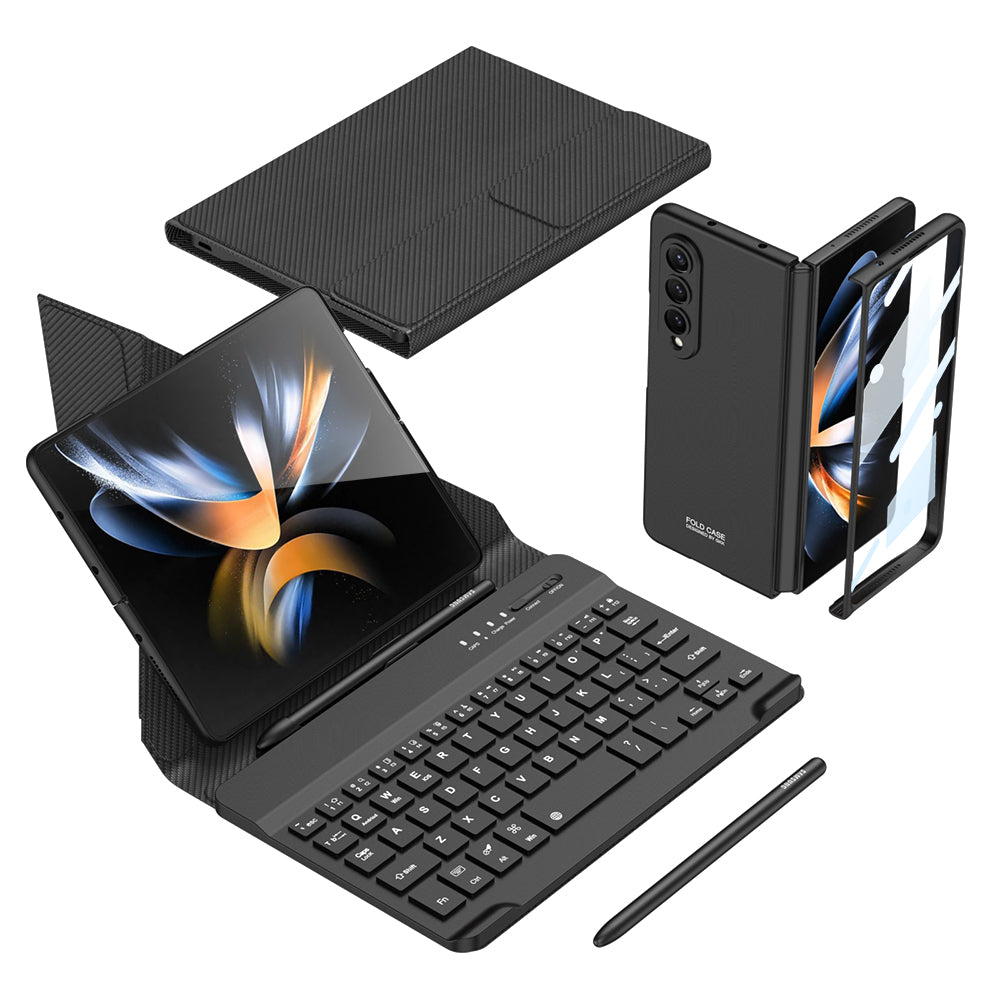 Newest Bluetooth 3.0 Keyboard Magnetic Folding Bracket All-inclusive Leather Cover For Samsung Galaxy Z Fold3 Fold4 5G Samsung Cases