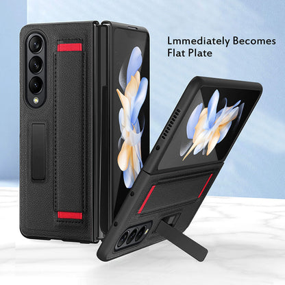 Newest Kickstand Wristband Phone Case For Samsung Galaxy Z Fold4 Fold3 With Screen Protector