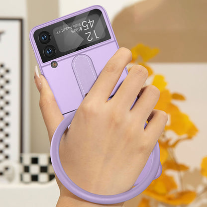 Galaxy Z Flip4 Flip3 | Silicone Band Phone Case with Screen Protector Samsung Cases
