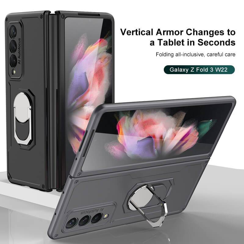 Armor Anti-knock Protection Ring Stand - Samsung Z Fold3 5G Phone Case Samsung Galaxy Z Fold 3 Case