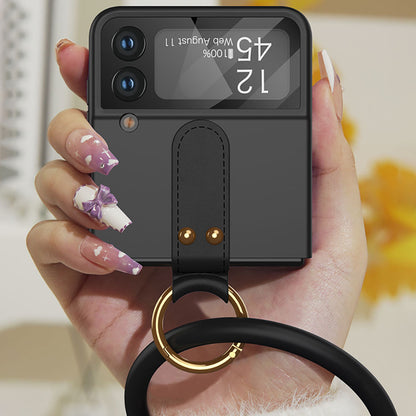 Galaxy Z Flip4 Flip3 | Silicone Band Phone Case with Screen Protector Samsung Cases