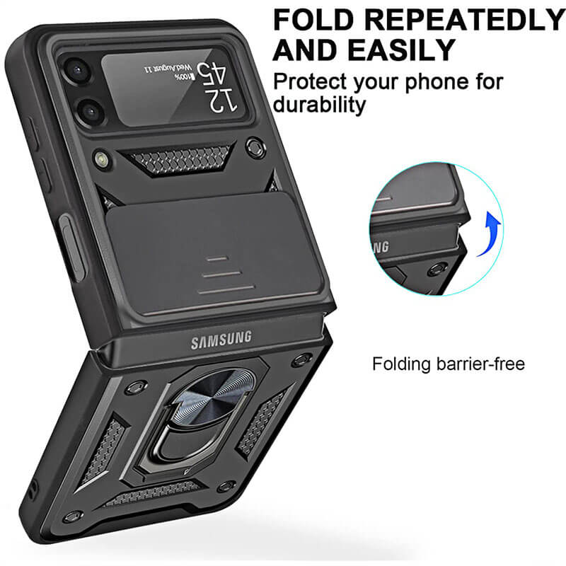 Drop Tested Cover with Magnetic Kickstand Car Mount Protective Case For Samsung Galaxy Z Flip3 Flip4 5G Samsung Galaxy Z Flip 3 Case