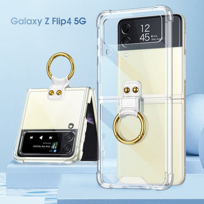 NEWEST Transparents Airbag Ring Holder Anti-knock Protection Cover For Samsung Galaxy Z Flip4 Flip3 5G Samsung Cases