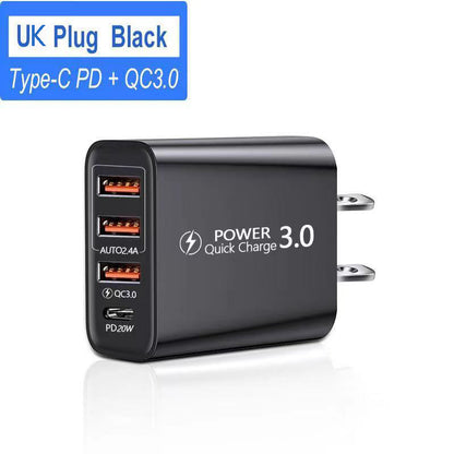 PD 20W USB 3.0 Type-C Charger Fast Quick Charge Mobile Phone For Iphone 11 12 13 Samsung Xiaomi Android Ipad C Power Adapter Power Adapter & Charger Accessories