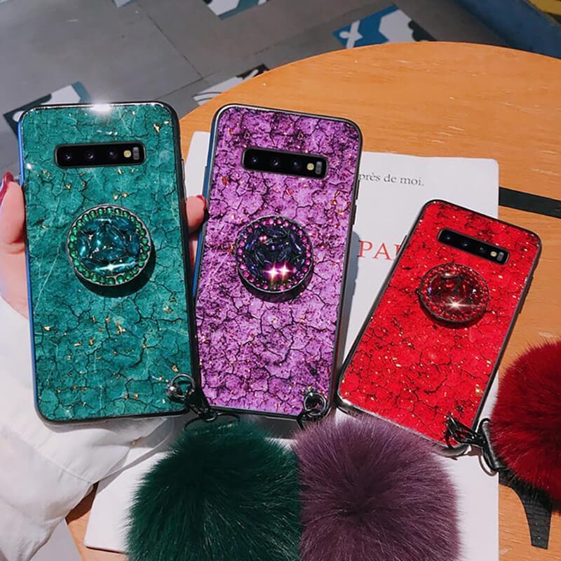 American Style Phone Case For Samsung Galaxy with Bracket/Fur Ball