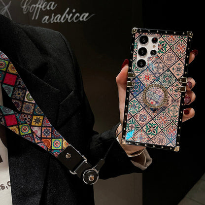 Luxury Retro Boho Style Ring Case With Lanyard for Samsung Galaxy S Note Series Samsung Cases