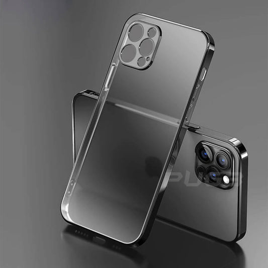 Luxury Square Frame Plating Clear Phone Case For iPhone iPhone Case