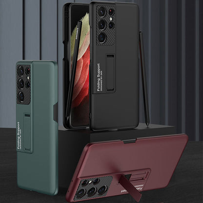 NEWEST Ultra-thin Magnetic Holder S Pen Slot Phone Case For S21 Ultra With Pen Samsung Cases