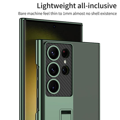 Electroplated Clear Phone Case With Invisible Bracket For Samsung Galaxy S23 S22 Ultra Plus - mycasety2023 Mycasety