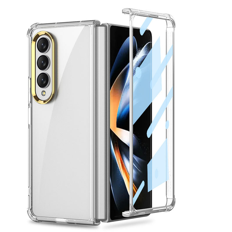 Samsung Galaxy Z Fold 4 5G Airbag Anti-fall Protective Cover With Front Tempered Film Samsung Cases