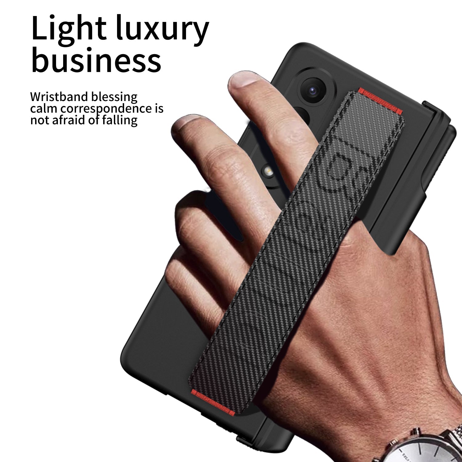 Magnetic Hinge S Pen Slot Luxury Wristband Holder Phone Case For Samsung Galaxy Z Fold4 Fold3 5G Case With Back Screen Glass Protector Samsung Cases