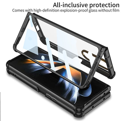 Samsung Galaxy Z Fold 4 5G Airbag Anti-fall Protective Cover With Front Tempered Film Samsung Cases