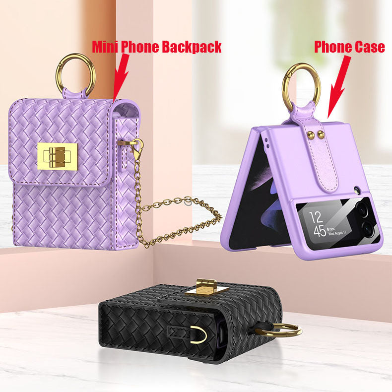 Luxury Mini Phone Backpack Design For Samsung Galaxy Z Flip4 Flip3 5G Mobile Phone Accessories