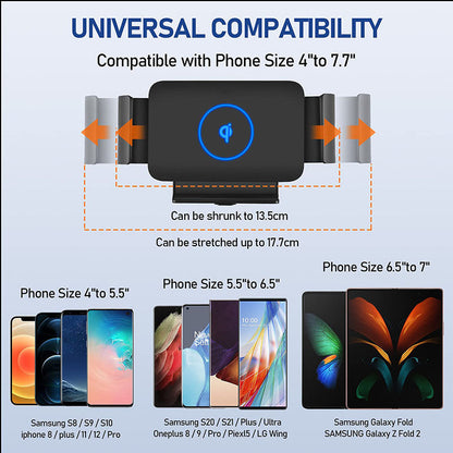 Automatic Clamping Car Wireless Charger for Samsung Galaxy Z Fold 3 2 Note20 S20 iPhone 12 11 13 Max Air Vent Mount Phone Holder Car Phone Holder
