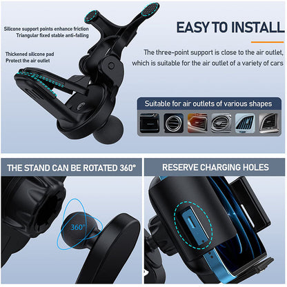Automatic Clamping Car Wireless Charger for Samsung Galaxy Z Fold 3 2 Note20 S20 iPhone 12 11 13 Max Air Vent Mount Phone Holder Car Phone Holder