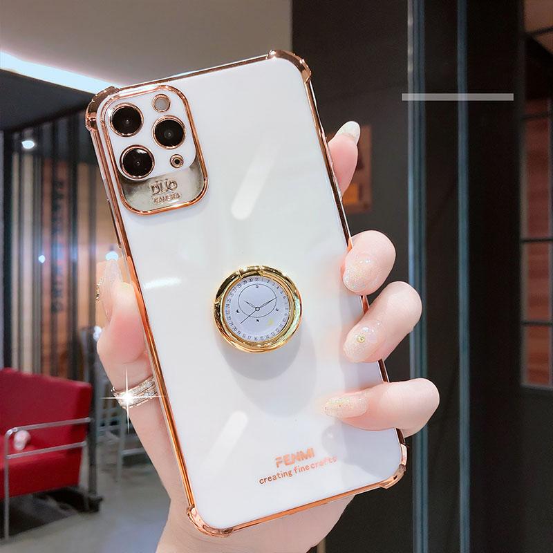 Luxury Electroplated Gold Plating Glitter Case with Ring Holder iPhone Case