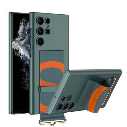 Leather Strap Holder All-inclusive Protective Cover For Samsung Galaxy S22 Series Samsung Case