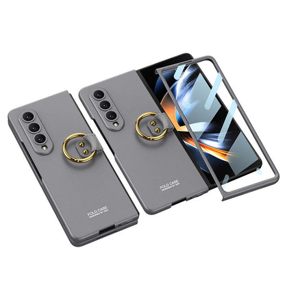 Samsung Galaxy Z Fold 4 5G Ultra-thin All-inclusive Ring Holder Protective Cover With Tempered Glass Screen Samsung Cases