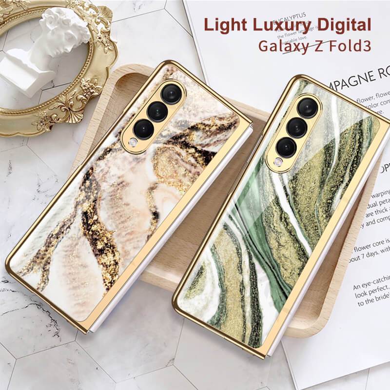 Natural marble Glass - Samsung Galaxy Z Fold 3 5G Phone Case Samsung Galaxy Z Fold 3 Case