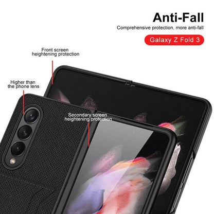 Leather Card Package Shockproof Protective Flip - Samsung Galaxy Z Fold3 5G Phone Case Samsung Galaxy Z Fold 3 Case
