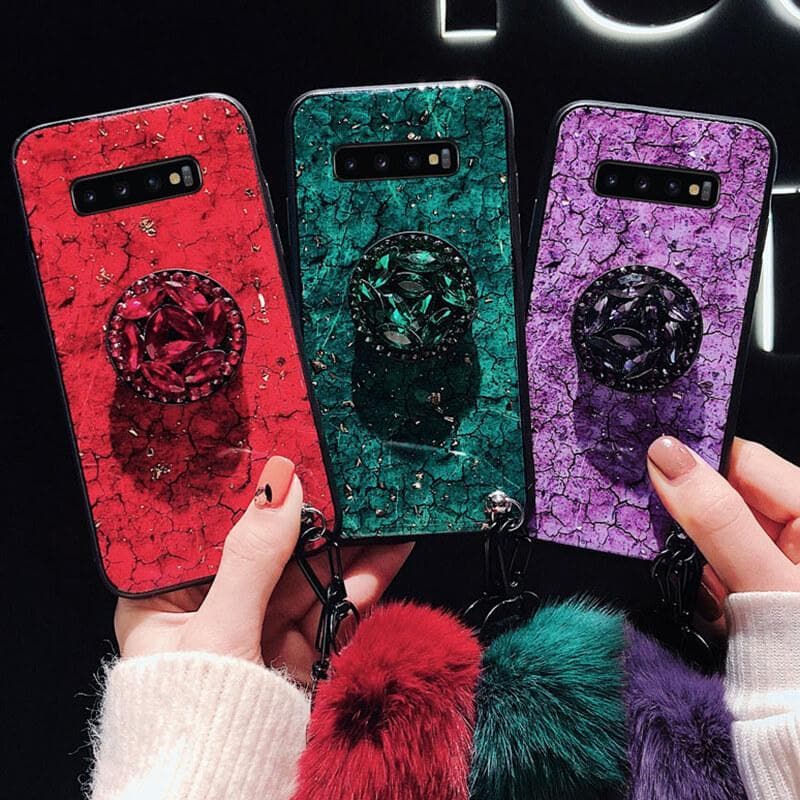 American Style Phone Case For Samsung Galaxy with Bracket/Fur Ball