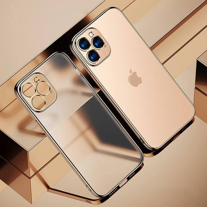 Luxury Square Frame Plating Clear Phone Case For iPhone iPhone Case