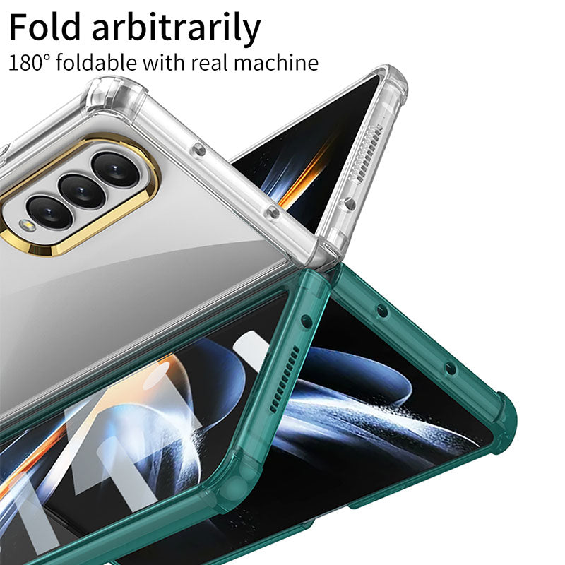 Samsung Galaxy Z Fold 4 5G Airbag Anti-fall Protective Cover With Front Tempered Film Samsung Cases