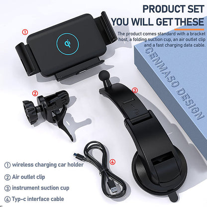 Automatic Clamping Car Wireless Charger for Samsung Galaxy Z Fold 3 2 Note20 S20 iPhone 12 11 13 Max Air Vent Mount Phone Holder Car Phone Holder