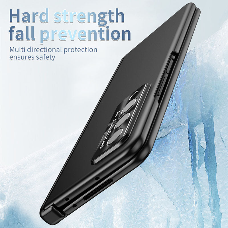 Luxury Magnetic Hinge Pen Holder Full Protection Case For Samsung Galaxy Z Fold3 Fold4 5G With Tempered Glass Film Samsung Cases