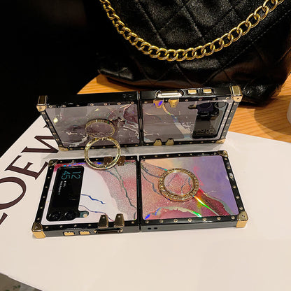 Marble Colorful Ring Phone Case for Samsung Galaxy Z Flip4 Flip3 - GiftJupiter