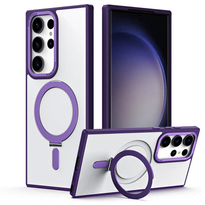 Invisible Magnetic MagSafe Bracket Anti-fall Phone Case For Samsung Galaxy S23 Ultra Plus Support Wireless Charging