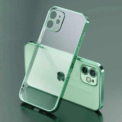 Luxury Square Frame Plating Clear Phone Case For iPhone iPhone Case