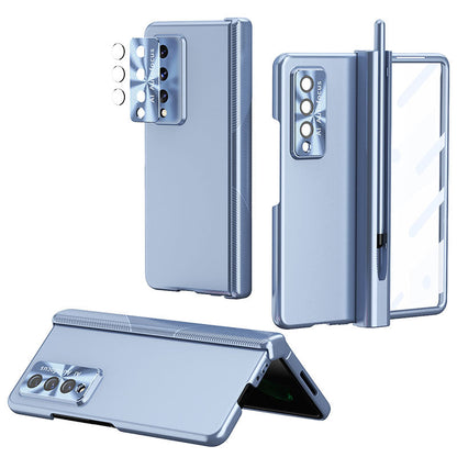 Luxury Magnetic Hinge Pen Holder Full Protection Case For Samsung Galaxy Z Fold3 Fold4 5G With Tempered Glass Film Samsung Cases
