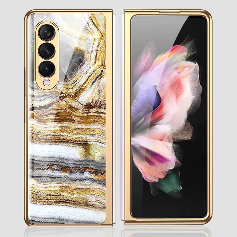 Luxury Marble Glass - Samsung Galaxy Z Fold 3 5G Phone Case Samsung Galaxy Z Fold 3 Case