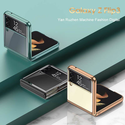 Plating Frame Transparent Back Hard Shockproof Full Protection - Samsung Galaxy Z Flip3 5G Phone Case Samsung Galaxy Z Flip 3 Case
