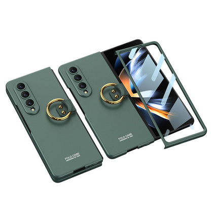 Samsung Galaxy Z Fold 4 5G Ultra-thin All-inclusive Ring Holder Protective Cover With Tempered Glass Screen Samsung Cases