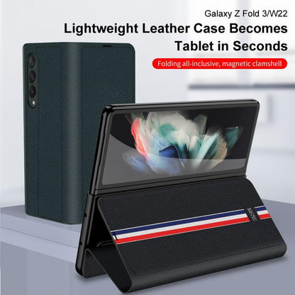 Magnetic Leather Flip All-included Protection - Samsung Z Fold3 5G Phone Case Samsung Galaxy Z Fold 3 Case