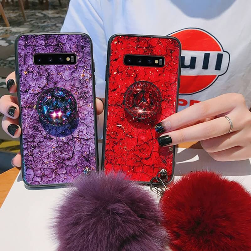 American Style Phone Case For Samsung Galaxy with Bracket/Fur Ball