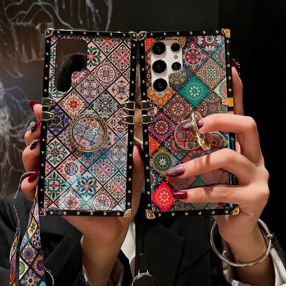 Luxury Retro Boho Style Ring Case With Lanyard for Samsung Galaxy S Note Series Samsung Cases