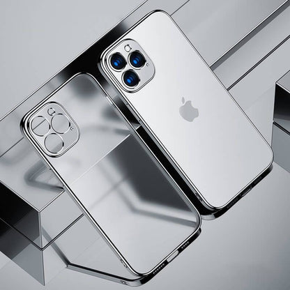 Luxury Square Frame Plating Clear Phone Case For iPhone iPhone Case