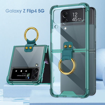 NEWEST Transparents Airbag Ring Holder Anti-knock Protection Cover For Samsung Galaxy Z Flip4 Flip3 5G Samsung Cases
