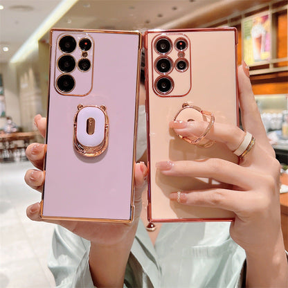 Luxury Electroplating Stand Ring Holder Phone Case With Finger Ring For Samsung Samsung Case