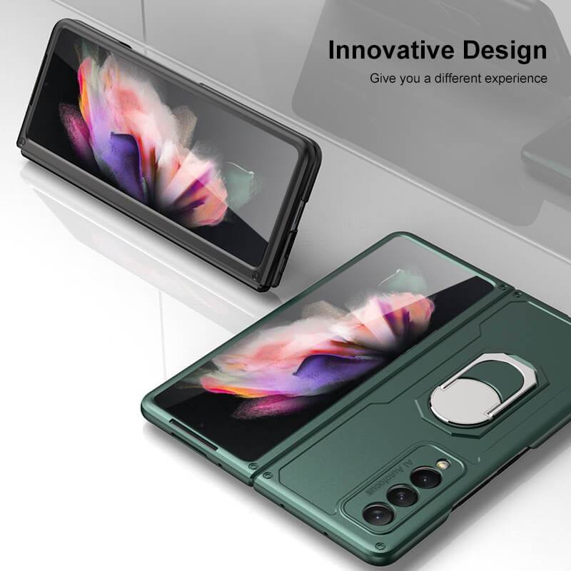 Armor Anti-knock Protection Ring Stand - Samsung Z Fold3 5G Phone Case Samsung Galaxy Z Fold 3 Case
