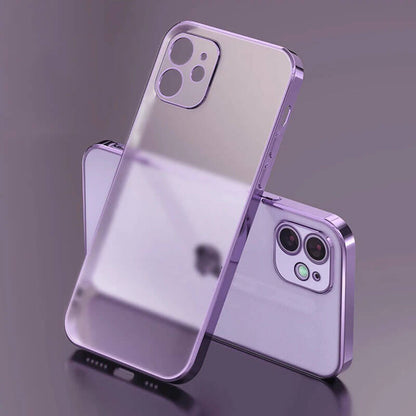 Luxury Square Frame Plating Clear Phone Case For iPhone iPhone Case