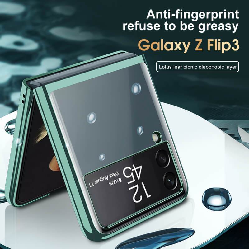 Plating Frame Transparent Back Hard Shockproof Full Protection - Samsung Galaxy Z Flip3 5G Phone Case Samsung Galaxy Z Flip 3 Case