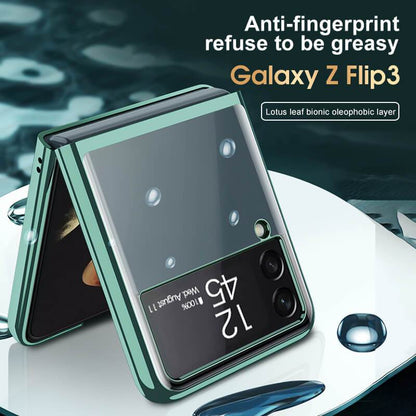 Plating Frame Transparent Back Hard Shockproof Full Protection - Samsung Galaxy Z Flip3 5G Phone Case Samsung Galaxy Z Flip 3 Case
