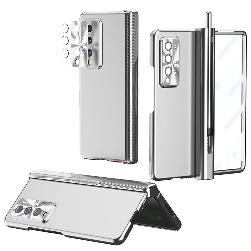 Luxury Magnetic Hinge Pen Holder Full Protection Case For Samsung Galaxy Z Fold3 Fold4 5G With Tempered Glass Film Samsung Cases