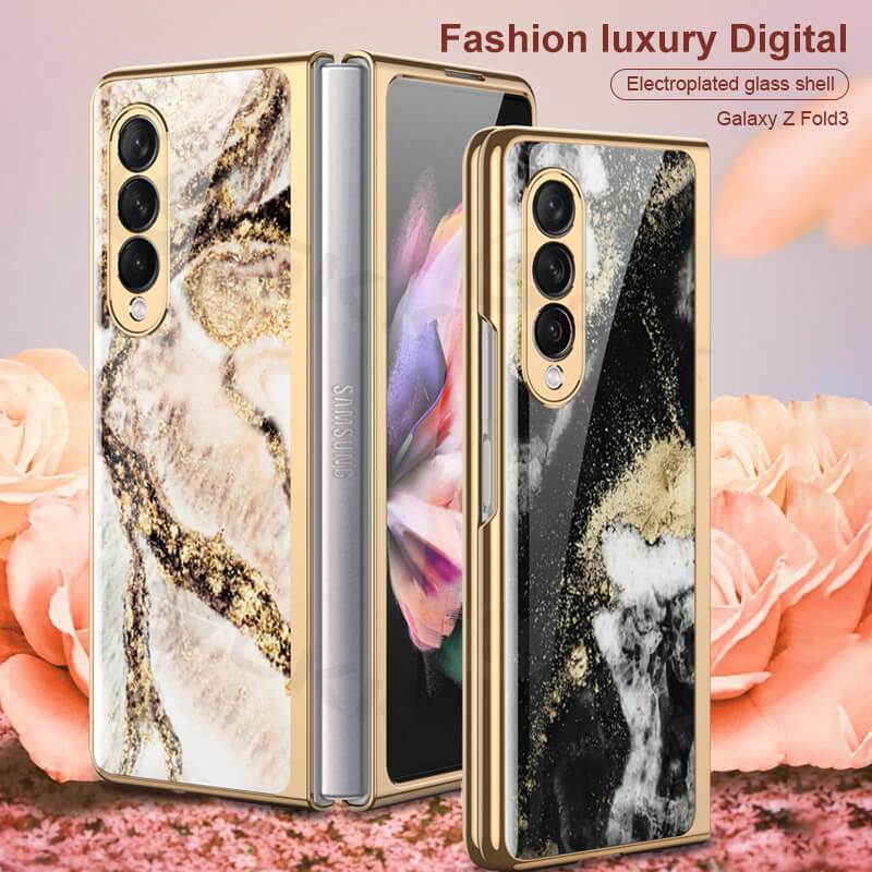 Natural marble Glass - Samsung Galaxy Z Fold 3 5G Phone Case Samsung Galaxy Z Fold 3 Case